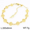 Bracciale in acciaio inossidabile dorato con ciondoli a sole, chiusura a moschettone e piuma - Bianco argento (KB210356-GC)