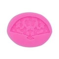 Roze siliconen mal met een delicaat traditioneel Chinees waaierontwerp voor DIY-hars - Roze