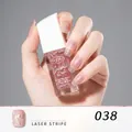 Fast drying nude nail polish in shade 038 with laser colorful glitter strips, 10ml size - 38#Laser Stripe