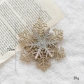 Glittery 12cm snowflake Christmas tree pendant in light gold and silver finish - 3D Snowflake