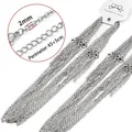 Macro detail of a 2mm stainless steel O-chain necklace with adjustable extension link - 45+5cm / Steel