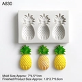 Pineapple shaped silicone mold for fondant and chocolate cake decorations with realistic texture - Pineapple / Gray