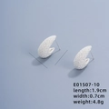 Frosted silver C-shape geometric stud earrings with sparkling textured finish - Silver (1.9cm-21)