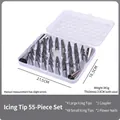 55-piece stainless steel piping nozzle set with 52 tips and plastic storage box - 55-Piece Boxed Set / Storage Box Set