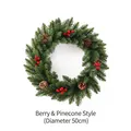 Pointed Needle With Red Berry & Pine Cone Diameter 50CM