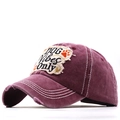 Gorra de béisbol de algodón granate lavado con parche bordado DOG Vibes Only - Ajustable / Burdeos