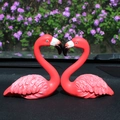 Coppia di fenicotteri rossi per cruscotto auto che formano una sagoma a cuore - Ornamento di fenicottero / Rosso
