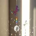 Rainbow metal unicorn suncatcher with colorful beads and crystal ball pendant - Colorful Gold Horse