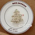 Beige tweed Christmas tree ornament with gold threads, size 9cm x 8cm, handmade decoration - Christmas Tree A-08 (Beige Gold)