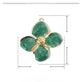 Specifications of green clover pendant in stainless steel and enamel with 42mm dimensions - Green Four-leaf Clover (42x39mm)