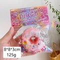 Rosa Donut Pinch Squishy Spielzeug mit bunten Streuseln und 125g weicher Füllung - Rosa Donut mit Biss