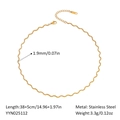 Detailed technical diagram of a 1.9mm golden wave chain necklace in stainless steel - Wavy Necklace (YYN025112)