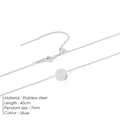 Collana minimalista in acciaio inossidabile argento con ciondolo tondo e catena regolabile - Smiley Argento
