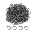 Gunmetal grey open jump rings for DIY jewelry making in bulk quantity on white background - Gunmetal Black (open Bezel)