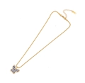 Gold stainless steel necklace with blue butterfly pendant featuring evil eye patterns - Butterfly Evil Eye Stainless Steel Style (2#)