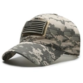 Tactical grey digital camo baseball cap featuring a monochrome American flag velcro patch - Grey Digital Camo