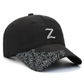 Cappellino da sole nero ad asciugatura rapida con logo Z argento e ricamo a palma - Nero