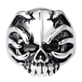 Gothischer Totenkopfring für Herren in Silber mit Krallenelementen aus Edelstahl - US 8 / Gothic Totenkopf Kralle Stil (KR18709-D)