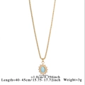 Minimalistische goldene Edelstahlkette mit hellblauem ovalem Naturstein Anhänger - Hellblaues Oval/G