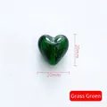 Grass green heart-shaped glass bead for jewelry making, 20mm size with glitter finish - 20mm / Grass Green