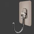 Strong adhesive transparent wall hook with brushed metal finish for kitchen use - 7*7 Thunder Grey Large Hook