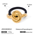 Wasserdichtes goldenes Edelstahl Stern-Haargummi mit schwarzem Elastikband für Damen - Geknoteter Stil - Gold (JDH2404012)