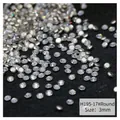Sparkling 3mm round cubic zirconia flatback crystals for nail art decoration - White Round (H195-17#)