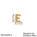 Chubby bubble style letter E pendant in gold stainless steel for DIY jewelry - Letter-E