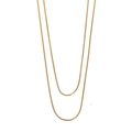 Double-layered golden snake chain necklace made of stainless steel in minimalist style - 1.2 Meters Gold