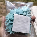 Luminous light blue star wall stickers in a clear bag for creative room decoration - Medium Version/100 Pieces Pack / 3cm/Glow / Blue
