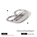 Zweifingerring aus Edelstahl in Silberoptik mit fließendem Design und 4,25 cm Spannweite - Doppelfingerring / Silber