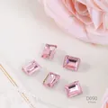 Pink emerald-cut luxury nail art rhinestone gems size 6x8mm for DIY jewelry design - D090 Rectangle 6X8mm