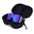 Purple rainbow oversized shield sports sunglasses with a hard EVA zipper protective case - Sports Eyewear Set