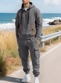 Tuta sportiva grigia da uomo con zip arancione e dettagliate tasche stile cargo - S / grigio scuro