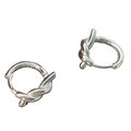 Silver 925 sterling silver minimalist irregular knot stud earrings for women set - Knot Closure Hoop Earrings (SE2004)