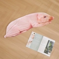Creative pink pig long plush pillow with realistic digital print on light wood floor - Spotted White Shell / 50cm Shell No Filling - With Zipper