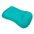 Portable cyan inflatable U-shaped travel pillow with manual pump and ergonomic design - Milk Silk / Square Pillow / Malachite green
