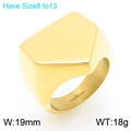 Anillo piramidal geométrico para hombre en acero inoxidable dorado, diseño de 19mm - US 8 / Dorado