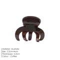 Pinza per capelli in acetato marrone per coda alta, finitura lucida, misura 5,2x4 cm - Caffè Scuro