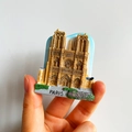 3D resin fridge magnet featuring a detailed Notre Dame Cathedral relief and Paris text - (13) Notre Dame Paris