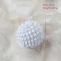 White 10cm Christmas tree foam ball ornament with mesh texture and hanging cord - White Texture Ball 10CM