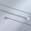 Minimalistische S925 sterling zilveren box ketting met verstelbare veerringsluiting - Venetiaanse Schakel 40+5cm / Witgoud
