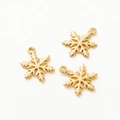 Three 18K gold plated snowflake charms for DIY necklace bracelet and earring jewelry - 1 Piece / 18K Gold Plated