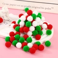 Pompon natalizi fai-da-te rossi, verdi e bianchi per decorazioni per l'albero - Palline Miste Rosso Verde e Bianco / 300 Pezzi/Confezione