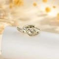 Pendientes de corazón dorado con circonitas y diseño de hebilla para estilo retro chic - Hebilla de Cinturón Color Café Dorado (Pieza Única) (A929-3#)