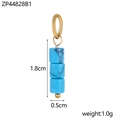 Detailed size and weight view of a small blue stone bead pendant for DIY jewelry - Sky Blue