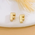 Elegant 18K gold plated brass letter F stud earrings for DIY fashion jewelry - Gold Letter F