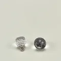 Faceted 10mm glass beads in clear and smoky black with silver loops for DIY jewelry - 10mm / Transparent Black