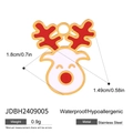 Detail of waterproof stainless steel Christmas deer pendant showing 1.8cm size and 0.9g weight - Christmas Reindeer