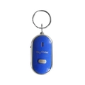Blue wireless key finder with silver trim and metal keychain on white background - Blue (OPP Bag)